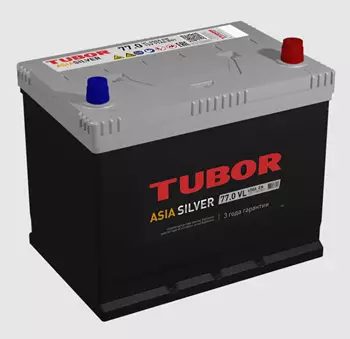 Аккумулятор TUBOR ASIA SILVER 6СТ-77.0 VL   бортик AKB6269
