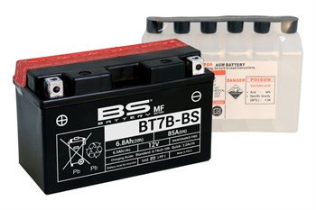 Аккумулятор BS BATTERY AGM, 12В, 6.8 Ач 85 A (YT7B-BS) BT7B-BS с эл.. AKB3807