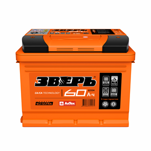 Аккумулятор ЗВЕРЬ 60А/ч 600A  Обратная AKB6185